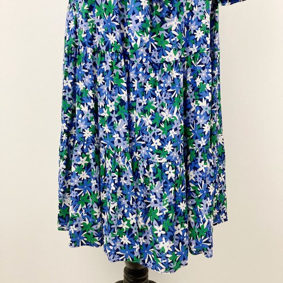 NWT Talbots Floral Tie Waist Dress Size 16 Fit & Flare Notch Neck 3/4 Sleeve - Picture 4 of 8